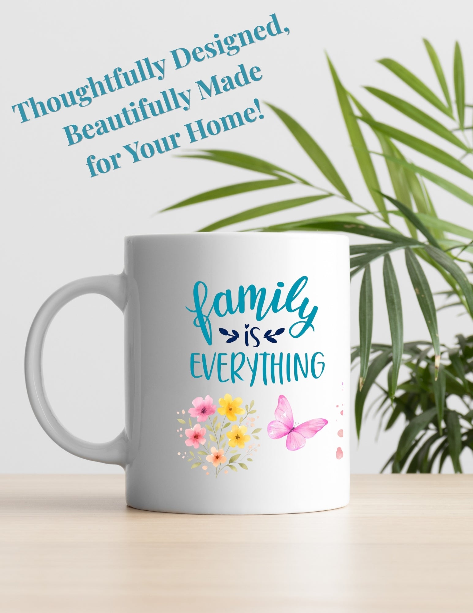 Personalized Family Photo Mug – Custom Coffee Cup with “Family Is Everything” Verse