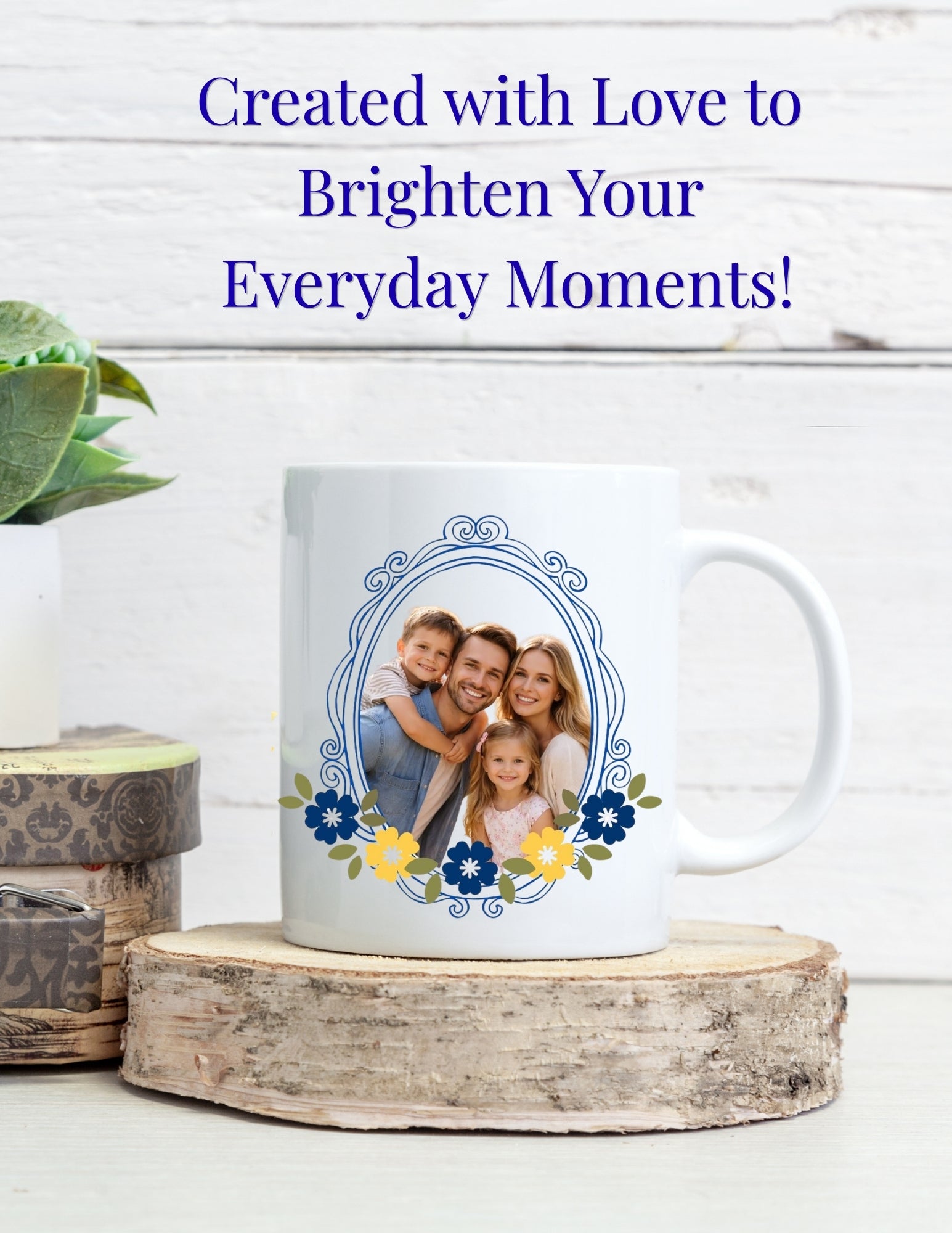 Personalized Family Photo Mug – Custom Coffee Cup with “Family Is Everything” Verse