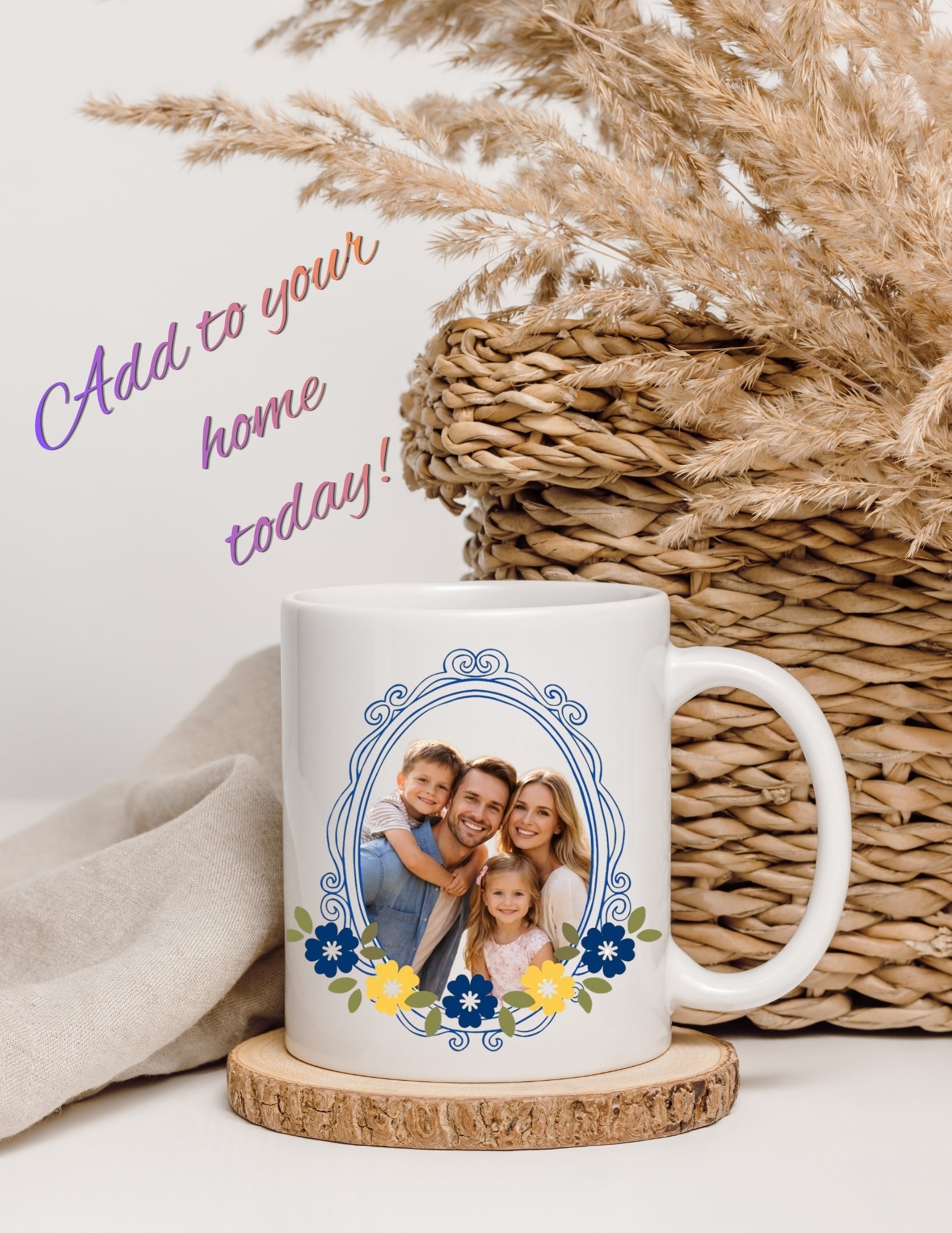 Personalized Family Photo Mug – Custom Coffee Cup with “Family Is Everything” Verse