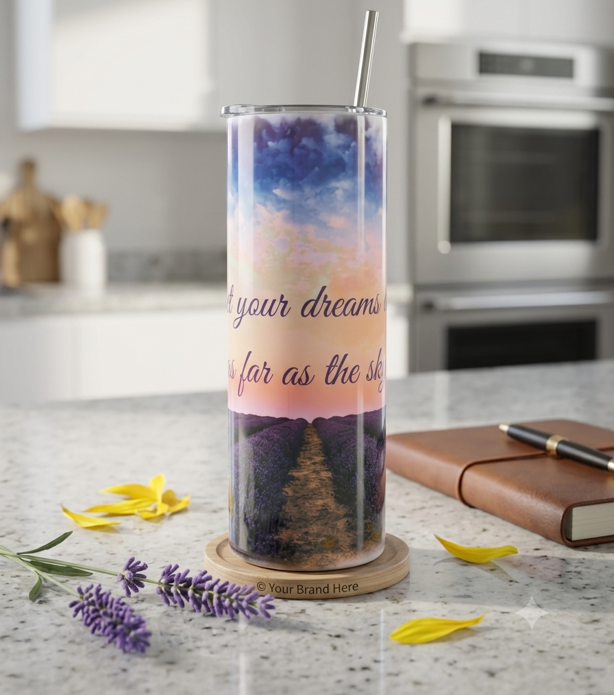 Inspirational Tumbler - Let your dreams rise as far as the sky!